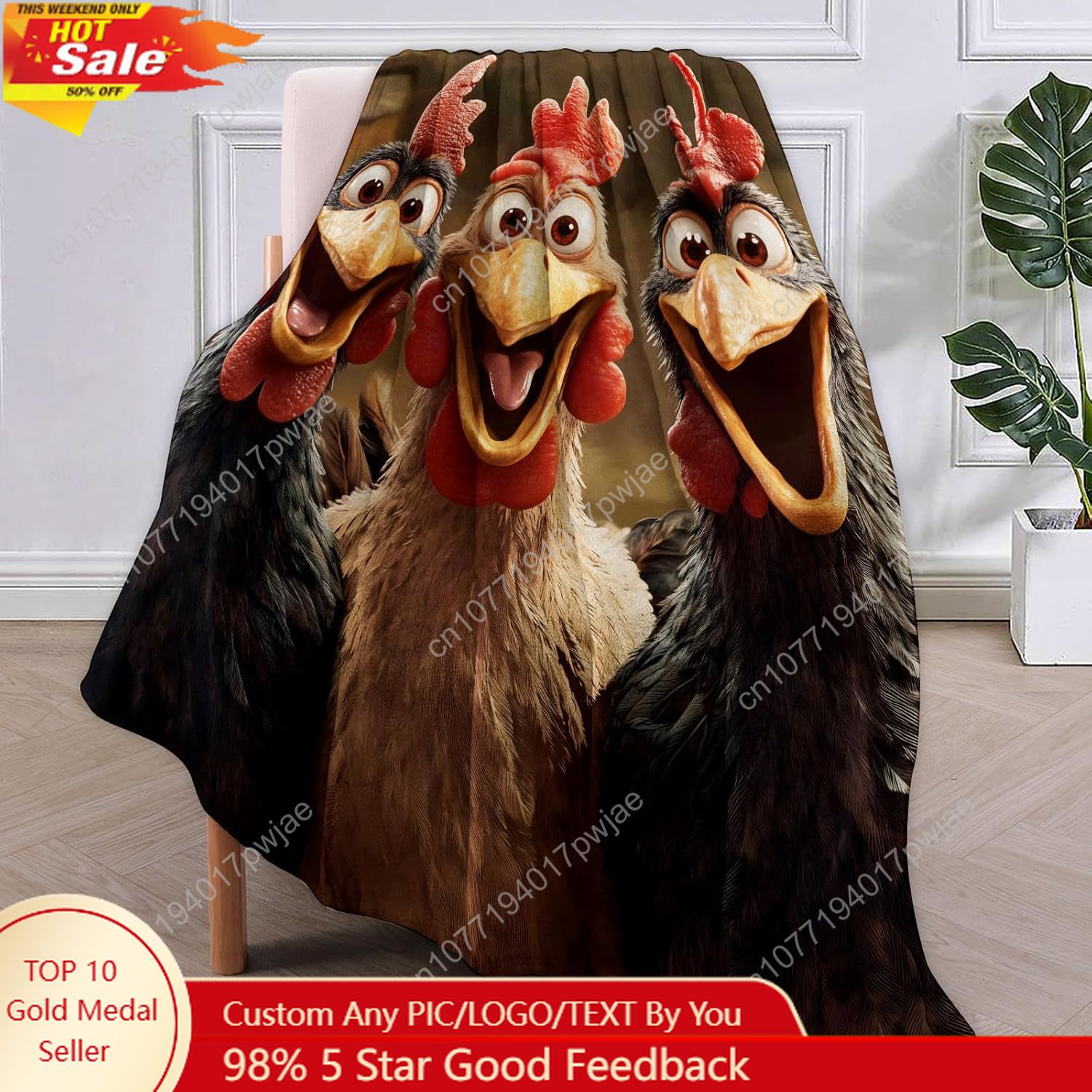 Home Textiles Towel - Cobertor de galinhas presentes para mulheres,