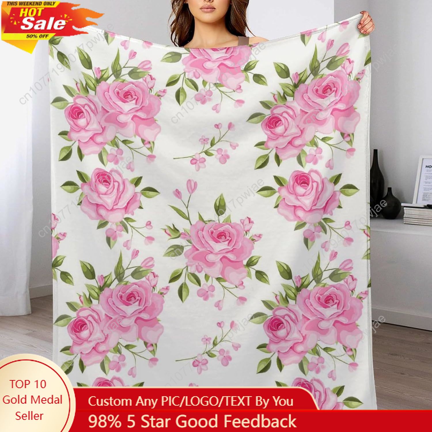 Home Textiles Towel - Flor rosa lance cobertor decoração floral