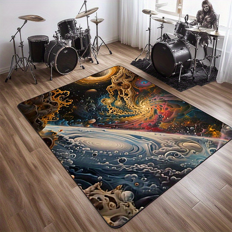 Galaxy Home Textiles - Tapete antiderrapante com padrão de espaço