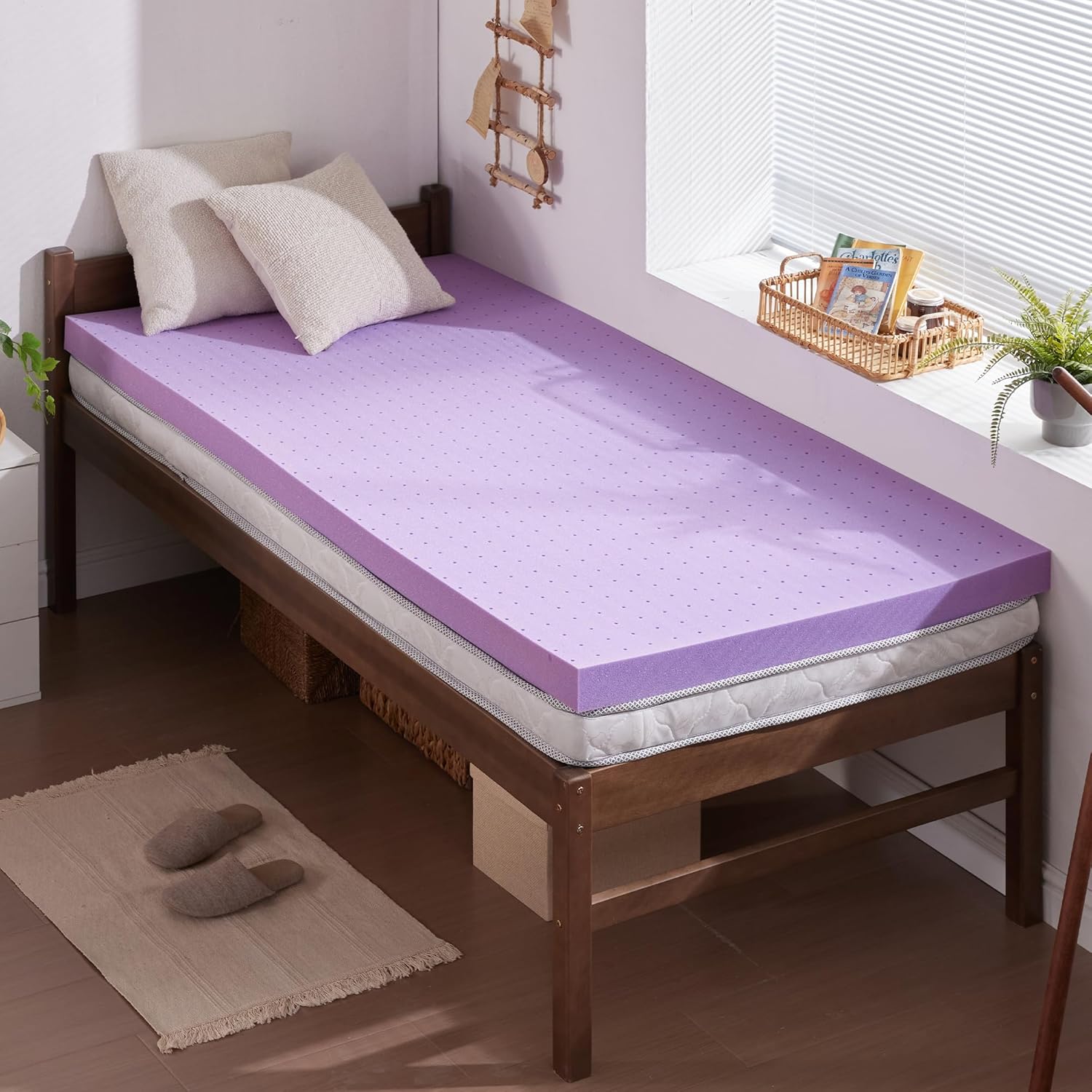 Mattress Pad Topper - Colchão de Espuma Gel com Memória,