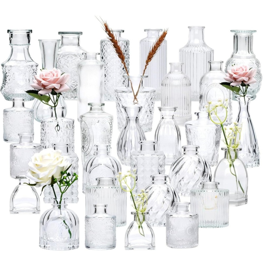 Home Textiles France - 10PCS Vaso de Vidro Mini Retro