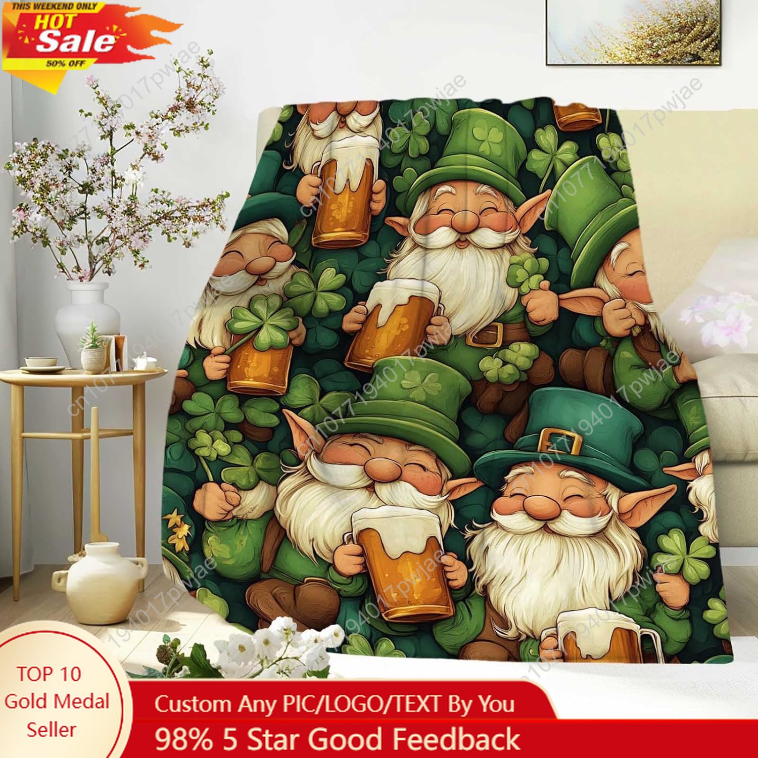 Home Textiles Towel - Cobertor de gnomo do dia de