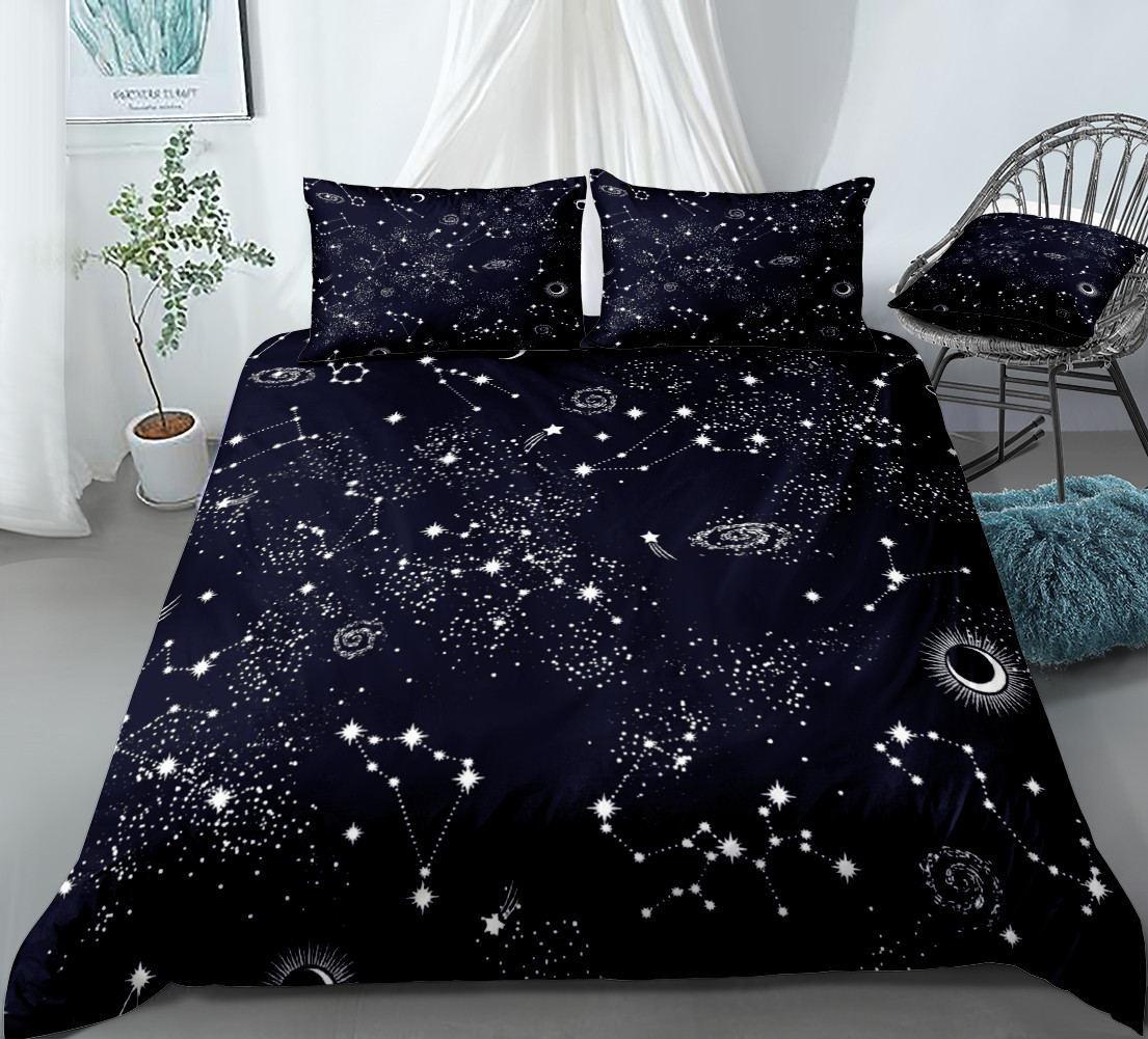 Galaxy Home Textiles - Estrelas Bedding Set Night Sky Crianças