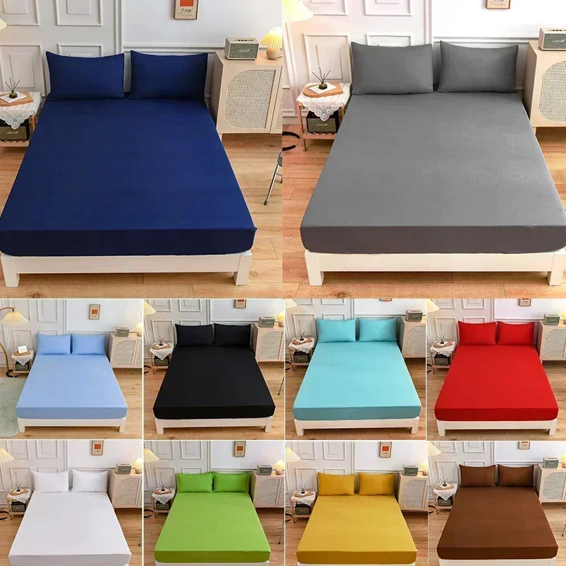Mattress Pad Topper - Lençol de poliéster macio de cor