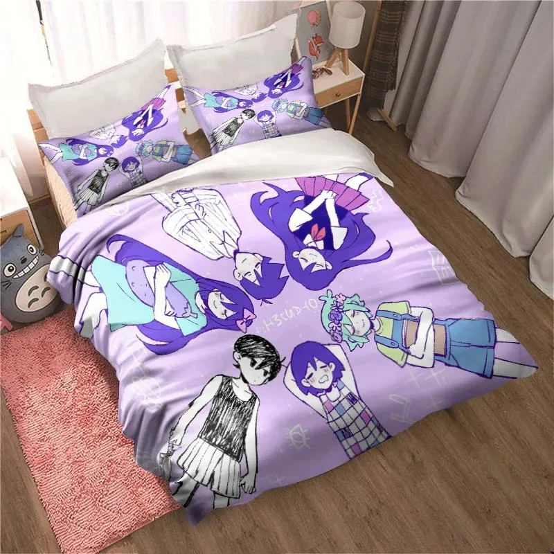 Home Textiles Bedding - Moda 3d impresso anime omori conjunto