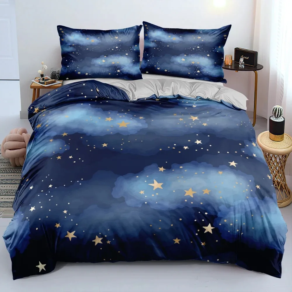 Galaxy Home Textiles - Luxo galáxia azul escuro confortável capa