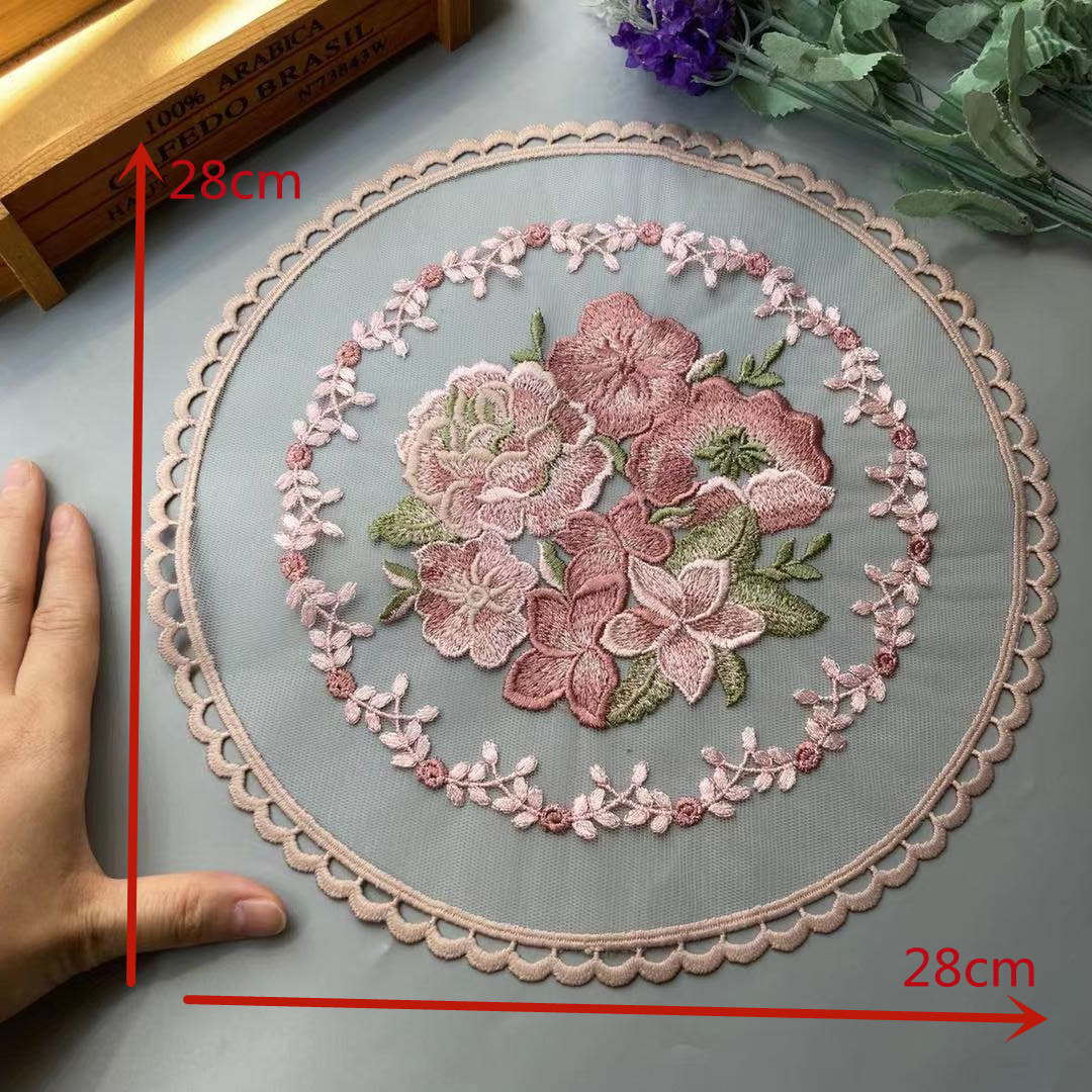 28*28 cm rosa renda flor apliq - Home Textiles Towel avaliação e preço