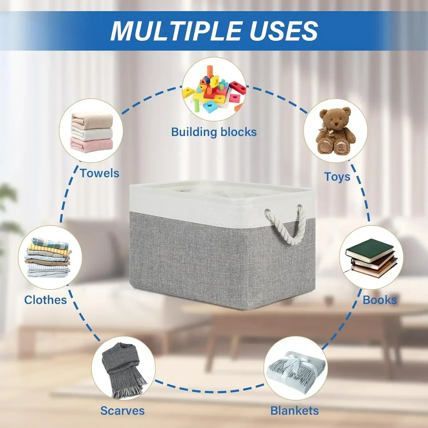 Cesta de Armazenamento Dobráve - Linum Home Textiles avaliação e preço
