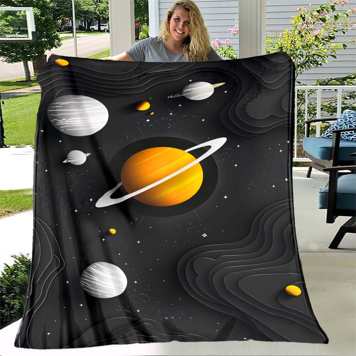 Manta de Flanela Espacial com  - Galaxy Home Textiles avaliação e preço