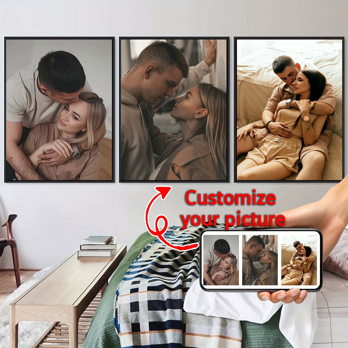 Triptíquico - Pintura a óleo e - Home Textiles Fabric avaliação e preço