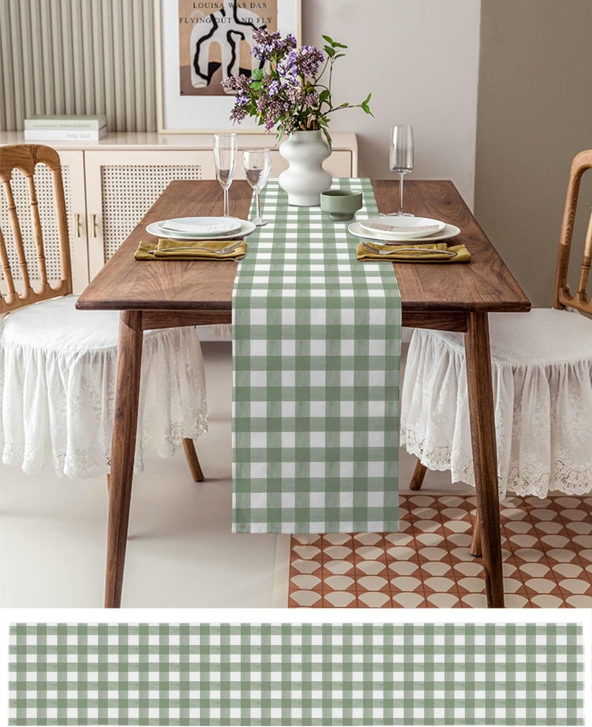 Verde búfalo xadrez linho corr - Linum Home Textiles avaliação e preço
