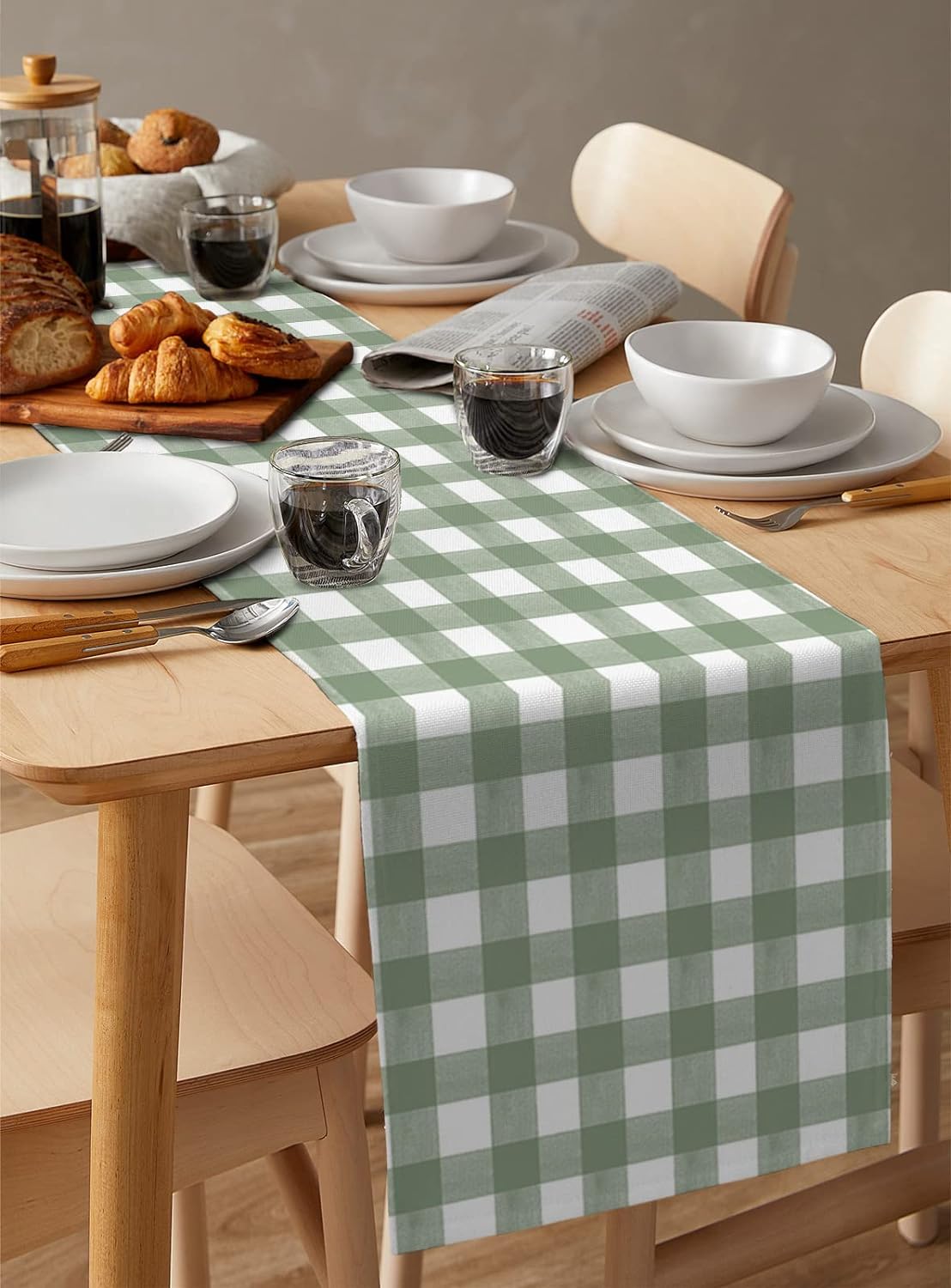 Verde búfalo xadrez linho corr - Linum Home Textiles avaliação e preço