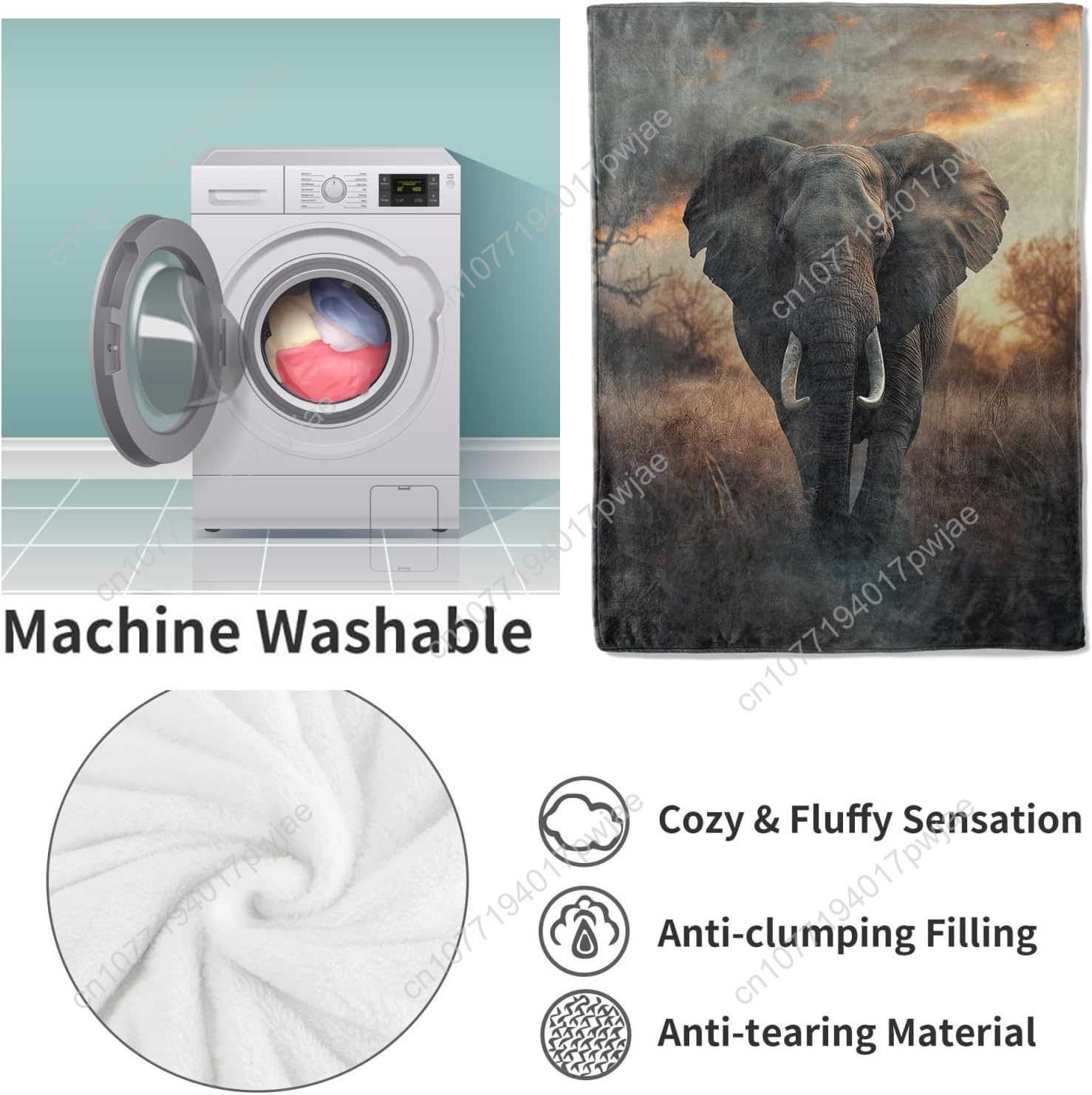 Cobertor de lã de elefante, ce - Home Textiles Towel avaliação e preço