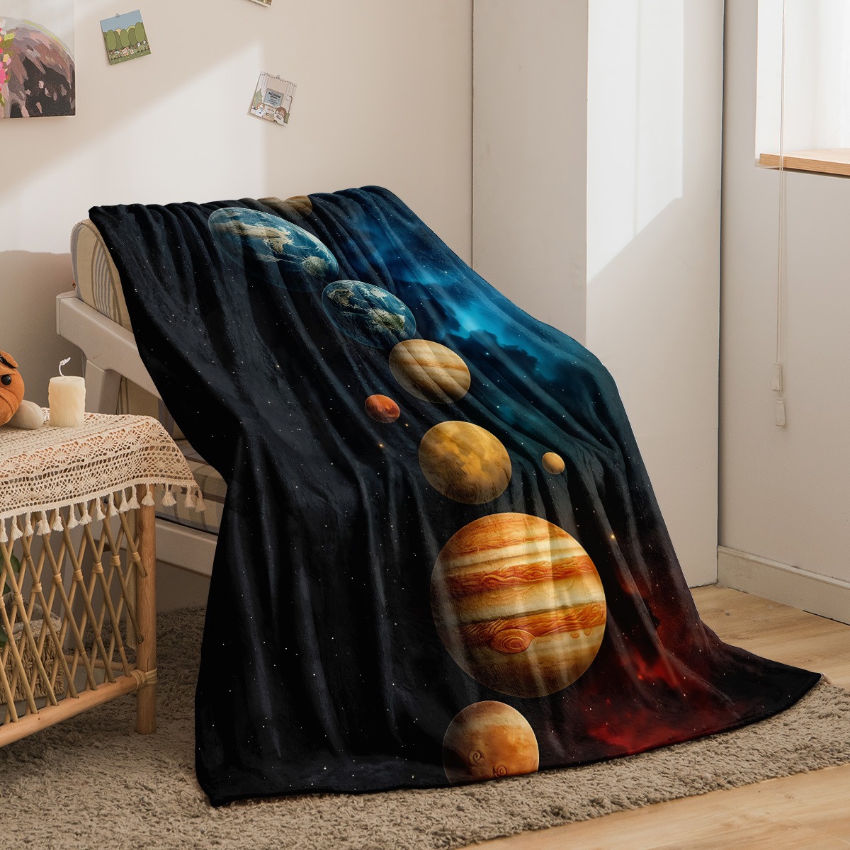 Cobertor de flanela com estamp - Galaxy Home Textiles avaliação e preço
