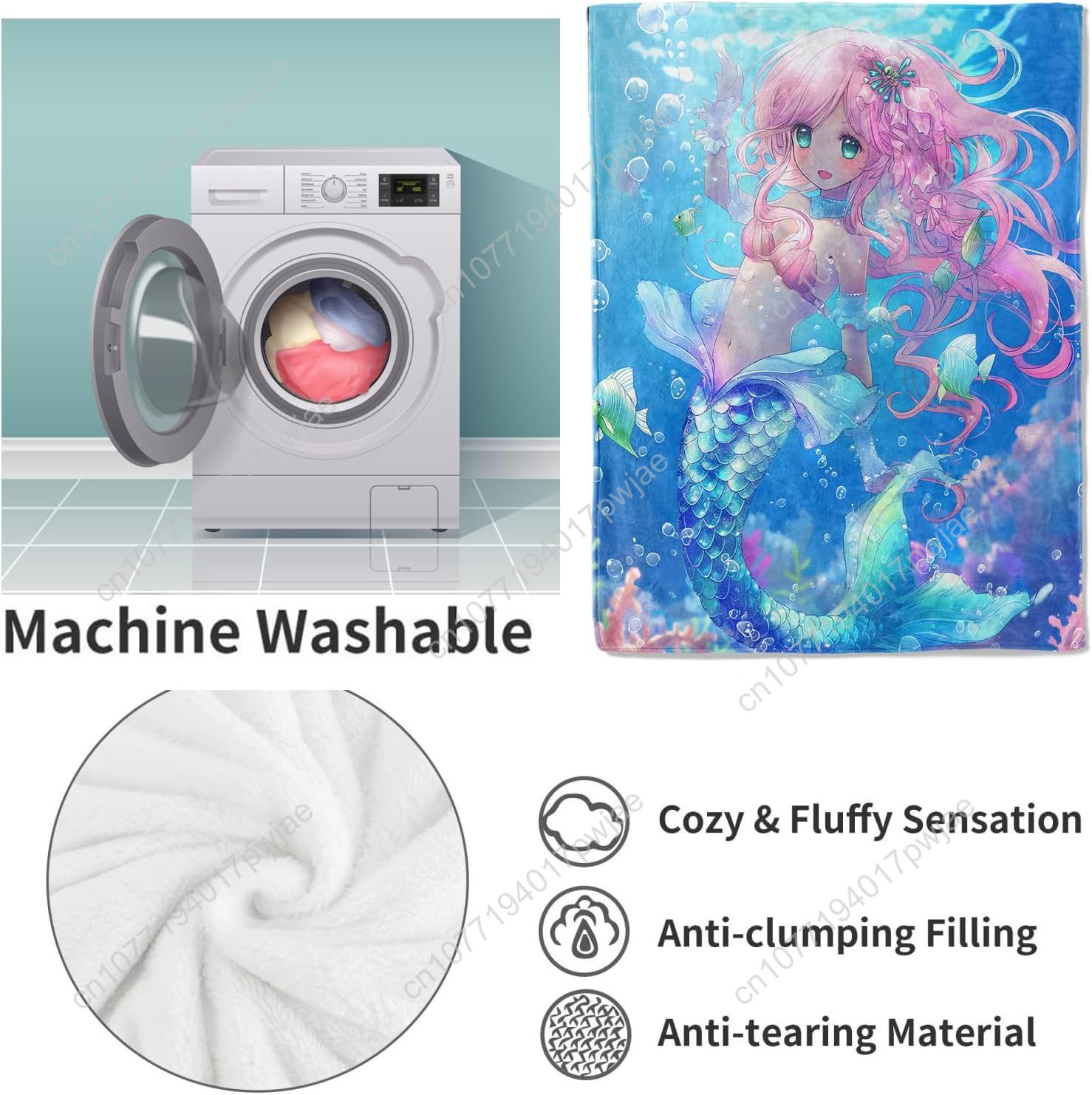 Bonito sereia cobertor dos des - Home Textiles Towel avaliação e preço