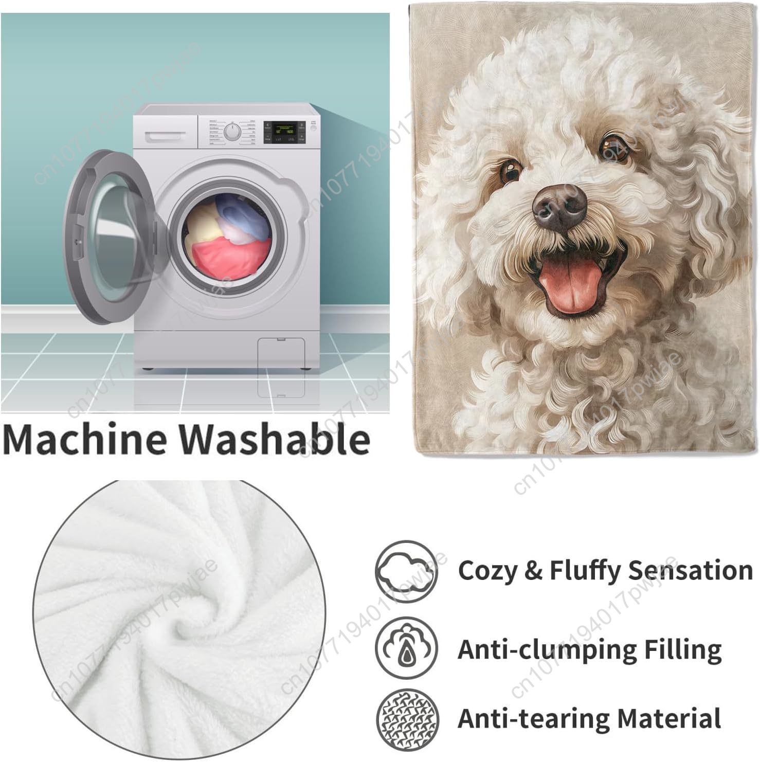 Cobertor de retrato de poodle  - Home Textiles Towel avaliação e preço